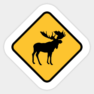 Moose Warning Sign Sticker